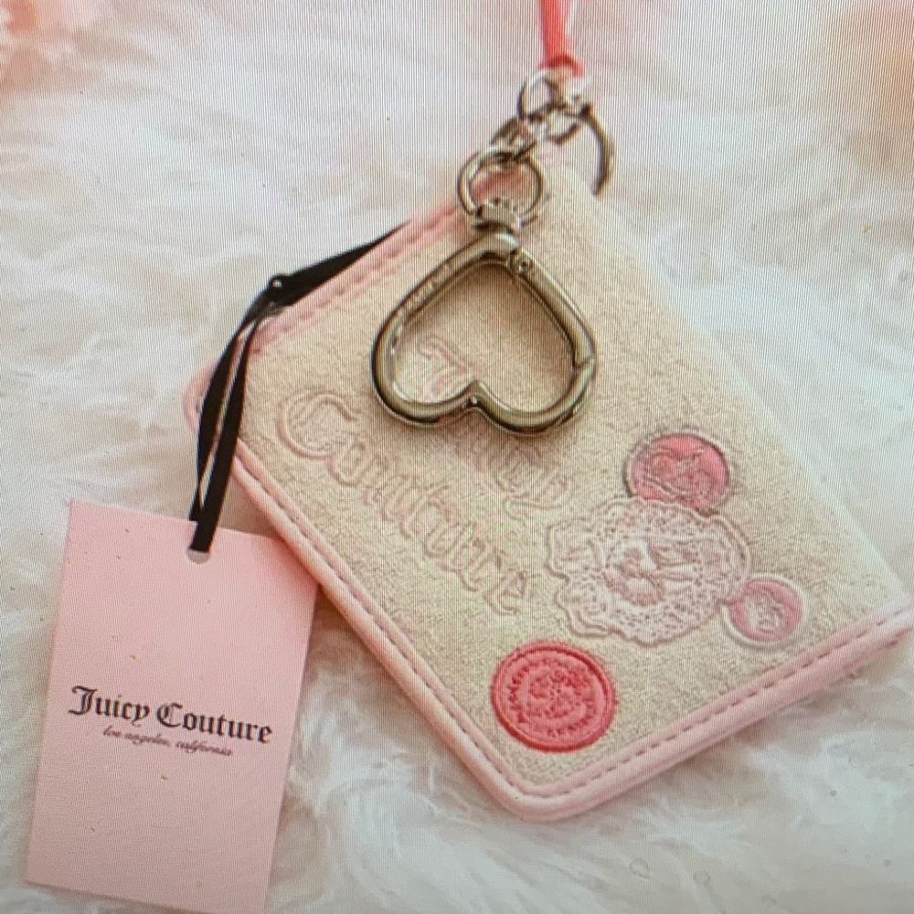 Juicy Couture Pink and Cream Card Holder
